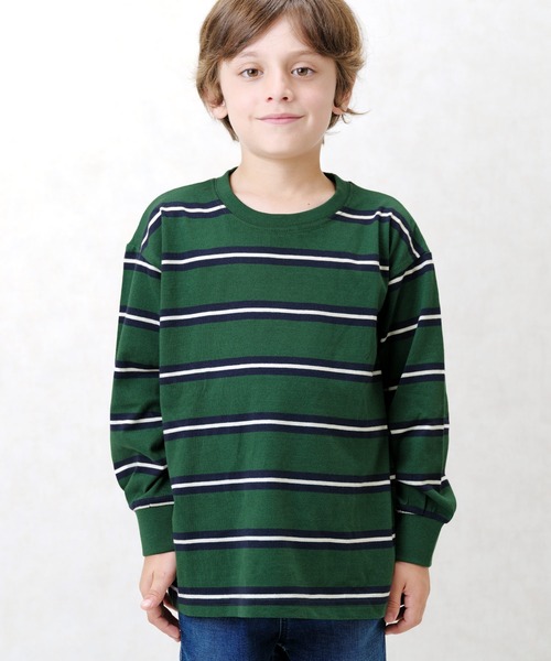 ZIーON（ジーオン） tシャツ ボーダーオーバーサイズロンT キッズ 子供