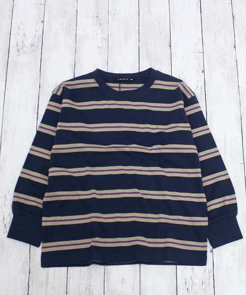 ZIーON（ジーオン） tシャツ ボーダーオーバーサイズロンT キッズ 子供