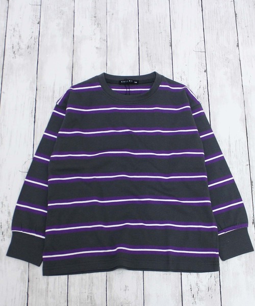 ZIーON（ジーオン） tシャツ ボーダーオーバーサイズロンT キッズ 子供