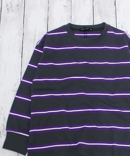 ZIーON（ジーオン） tシャツ ボーダーオーバーサイズロンT キッズ 子供