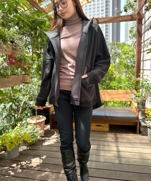 AVIE（アビィ） ブルゾン アウター 裏起毛テントラインリブブルゾン