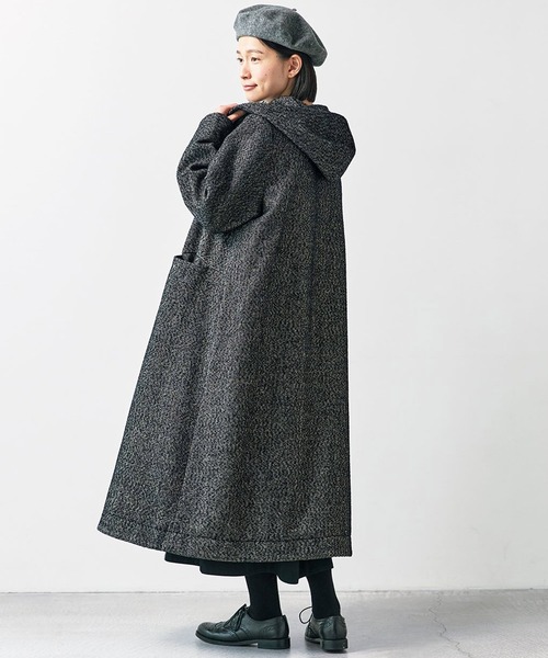 美品♡2021年♡SueUNDERCOVER ツイード フーデッドコート 1 Sunny clouds（サニークラウズ） コート アウター SUNNY