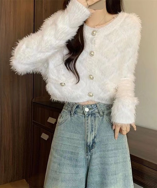 gossip!ロサンゼルス カーディガン ラウンドネック ショート