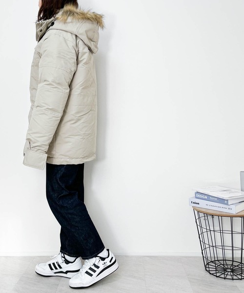 モッズコート コート タスラン 中綿フードファージャケット レディース