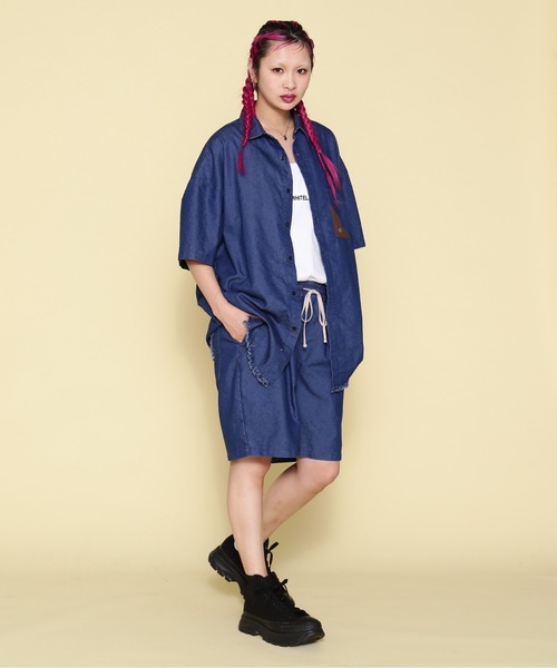 ブラウス シャツ 「WEB＆限定」WHITELAND/ホワイトランド/OWL/DENIM SSH レディース メンズ WHITELAND ブラウス シャツ 「WEB＆DEPOT限定」WHITELAND