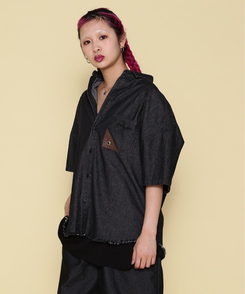 ブラウス シャツ 「WEB＆限定」WHITELAND/ホワイトランド/OWL/DENIM SSH レディース メンズ WHITELAND ブラウス シャツ 「WEB＆DEPOT限定」WHITELAND