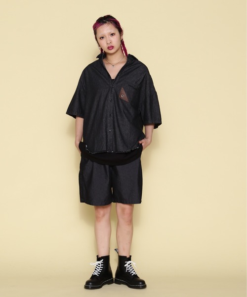 ブラウス シャツ 「WEB＆限定」WHITELAND/ホワイトランド/OWL/DENIM SSH レディース メンズ WHITELAND ブラウス シャツ 「WEB＆DEPOT限定」WHITELAND