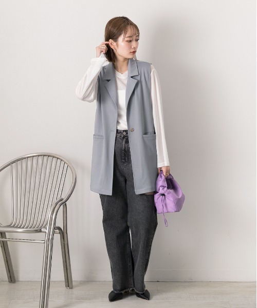 エブール　ツイードジレ　ベスト　ジャケット　リネン　BEIGE　38　美品 楽天市場】大きいサイズ レディース アウター ベスト ジレ