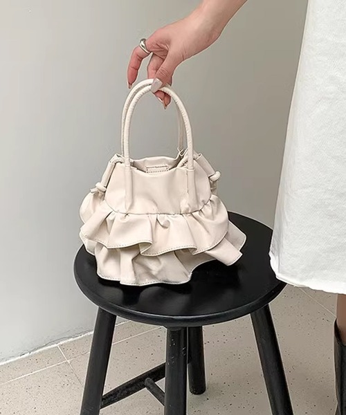 ショルダーバッグ バッグ レディース Ruffled Drawstring Shoulder Bag / フリルショルダーバッグ ...