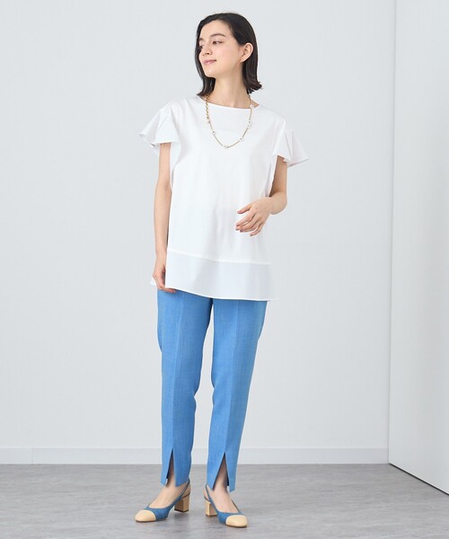 ANAYI（アナイ） tシャツ コットンスムースフリルスリーブ プル