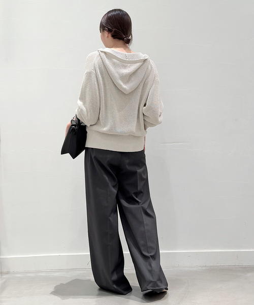 AP STUDIO パンツ スラックス ツイルハイウエステッドパンツ