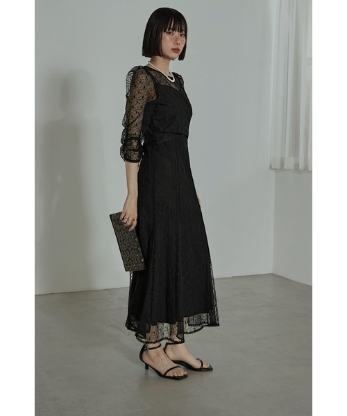 etoll.（エトル） ドレス カシュクールデザインフレアドレス