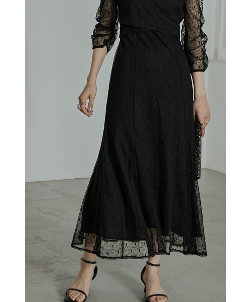 etoll.（エトル） ドレス カシュクールデザインフレアドレス