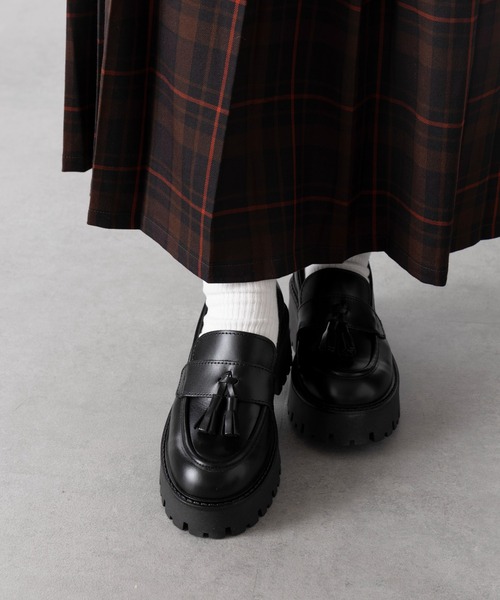 【スタディオクリップ】　ENESS タッセルローファー eness ローファー 「ENESS」track sole leather tassel loafer