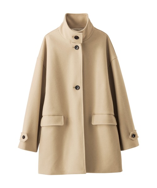 美品 レリアン ミドル丈コート ベロア 茶 ボンボン 大きいサイズ 13 XL