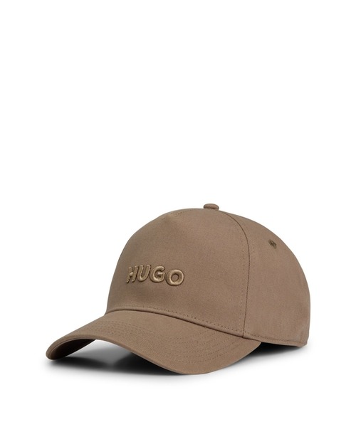HUGO CARA コットン ツイル ししゅう ロゴ キャップ HUGO キャップ 帽子 ロゴフロント＆バイザー コットンツイル