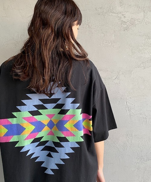 [PENDLETON] короткий рукав футболка M белый × черный женский 