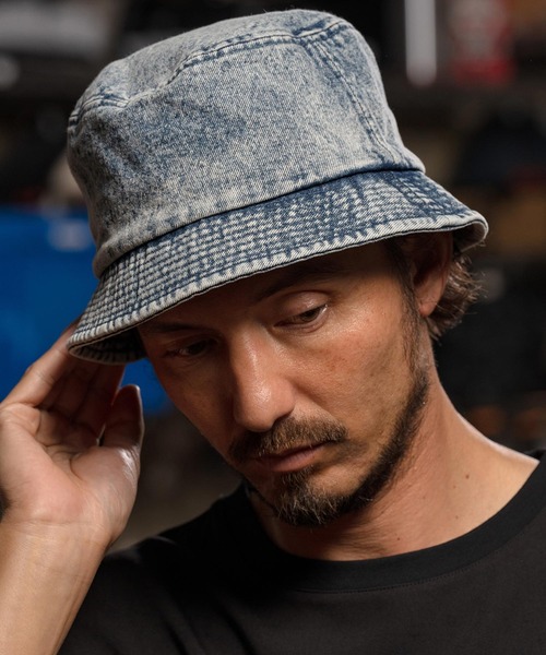 CAMBIO 帽子 ハット mko12554-Chemical Wash Denim Bucket Hat
