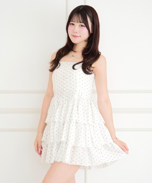 ALLuRing ChaRm ワンピース 夏 Check Tiered Mini Cami Dress