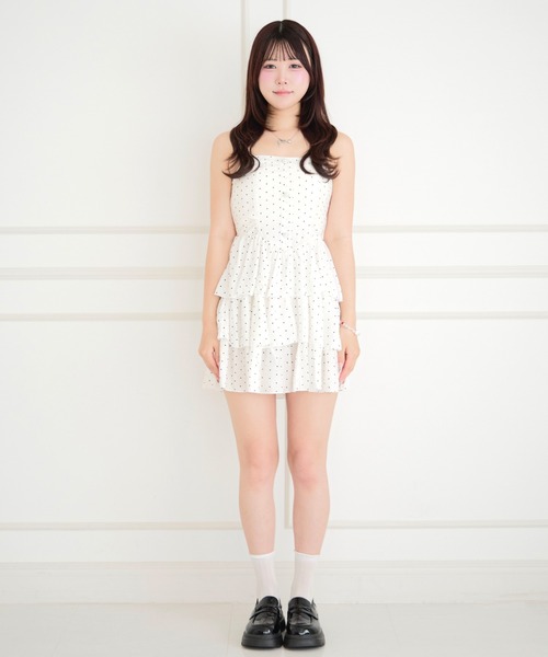 ALLuRing ChaRm ワンピース 夏 Check Tiered Mini Cami Dress