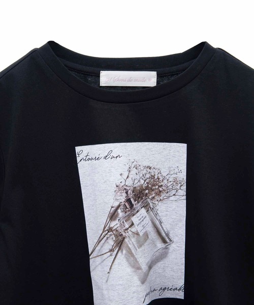 31 Sons de mode tシャツ フラワーフォトTシャツ レディース
