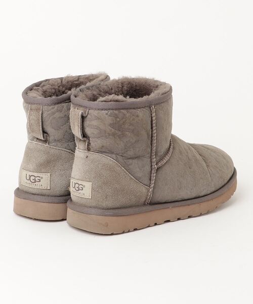UGG Australia グレー リボン付きムートンブーツ　サイズ24cm UGG グレー ムートンブーツ UGG アグ グレー ムートンブーツ リボン