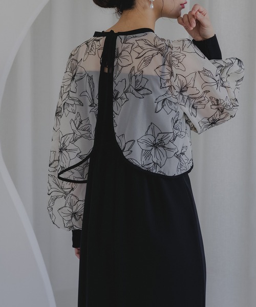 birei ドレス フロッキー花柄ボレロ＆ノースリーブワンピース  