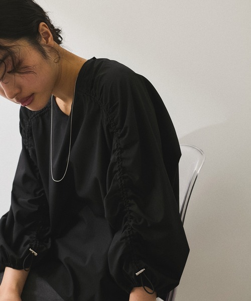 ADAM ET ROPE ドロストボリュームスリーブブラウス ADAM ET ROPE' FEMME - ADAM ET ROPE ドロストボリュームスリーブ