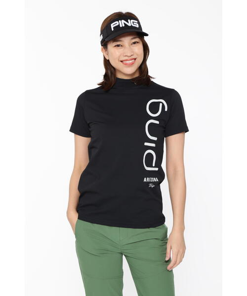PING tシャツ 「PING APPAREL」エコブルー半袖ハイネックシャツ