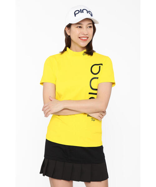 PING tシャツ 「PING APPAREL」エコブルー半袖ハイネックシャツ