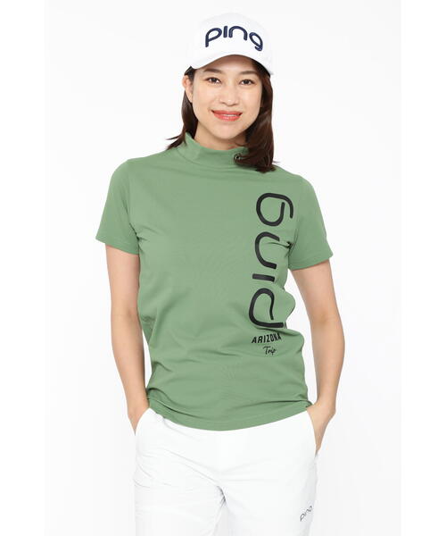 PING - coco 中古 ピン PING レディース 半袖シャツ M 青 ブルー モックネックカットソー  タイダイ柄 総柄 PING - coco 中古 ピン PING レディース 半袖シャツ M 青 ブルー