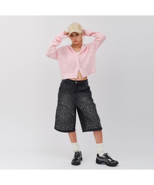 atmos girls ジーンズ デニム デニムパンツ pink Rhinestone