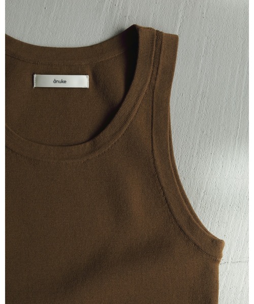anuke（アンヌーク） タンクトップ ノースリーブ Highgauge Knit 