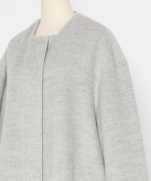 「Bonjour Sagan」 ノーカラーコート FREE ブラック レディース_画像9