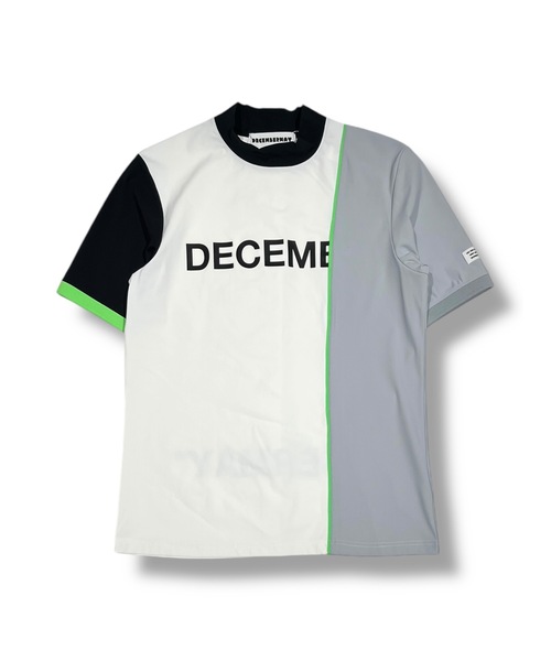Decembermay 半袖シャツ DECEMBERMAY tシャツ Bi-color logo mock neck half sleeve