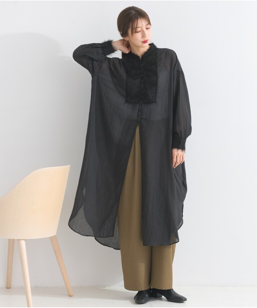 OandI（オーアンドアイ） ワンピース フラッフィーガーゼシャツ