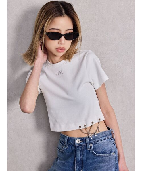 GYDA Tシャツ ジェイダ GYDA GYDA×DC BACKLOGOロンT （オフホワイト