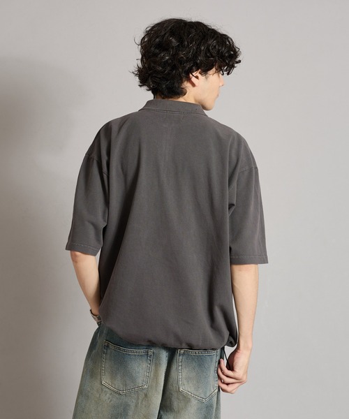 WETTEMPT ポロシャツ 半袖 HALF ZIP PIGMENT POLO / ハーフジップ