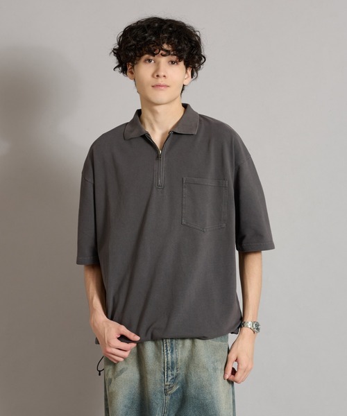 WETTEMPT ポロシャツ HALF ZIP PIGMENT POLO / ハーフジップピグメント
