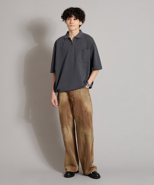 WETTEMPT ポロシャツ HALF ZIP PIGMENT POLO / ハーフジップピグメント