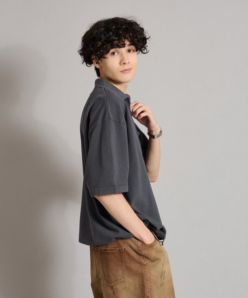 WETTEMPT ポロシャツ HALF ZIP PIGMENT POLO / ハーフジップピグメント