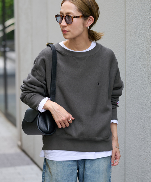 「FRAMeWORK」 スウェットカットソー - ブラウン レディース FRAMeWORK 「FRAMeWORK」 「champion」スウェットカットソー