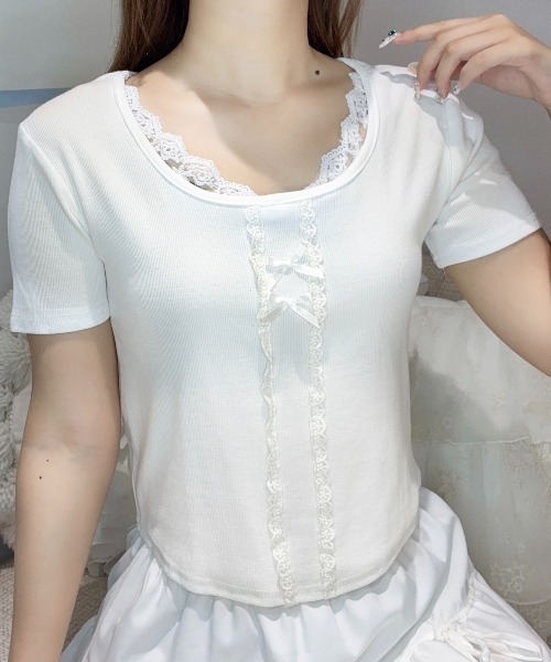 ParAvion（パラビオン） tシャツ リボンデザインTシャツ レディース 
