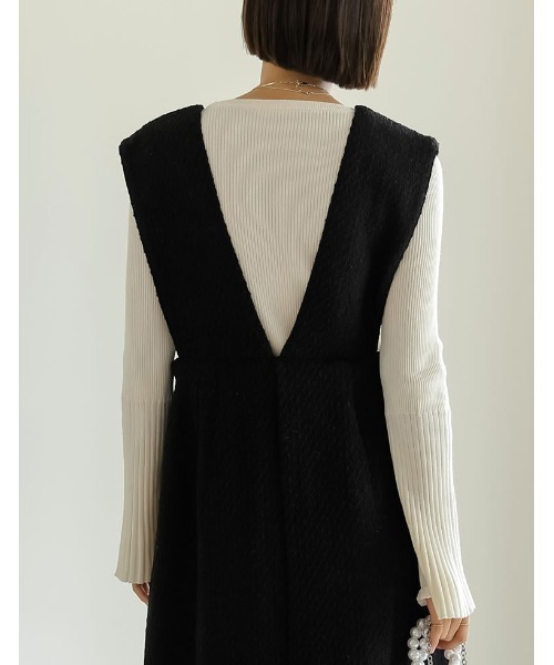 「Re:EDIT」 サロペットスカート LARGE ブラック レディース_画像5