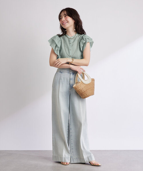 ワンショルラッフルフリルブラウス/La boutique BonBon La boutique BonBon｜【最強華やぎ◎】ワンショルラッフルフリル