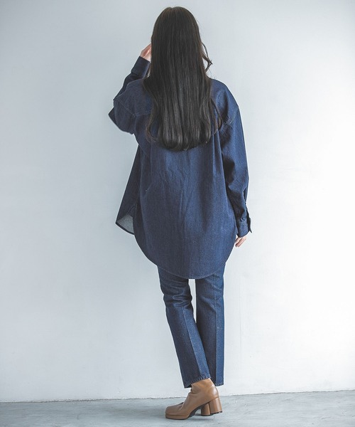 [A part by] обработка ботинки cut Denim брюки MEDIUM голубой женский 