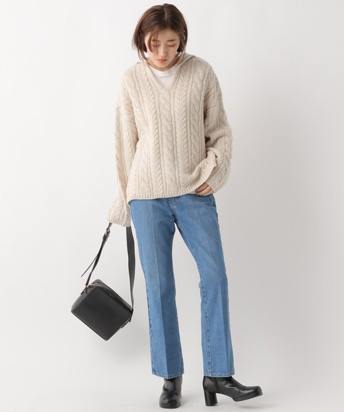 [A part by] обработка ботинки cut Denim брюки MEDIUM голубой женский 