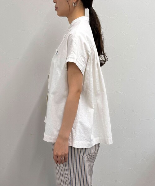 fredy emue ブラウス シャツ 「GEVACO/ゲバコ」バンドカラー
