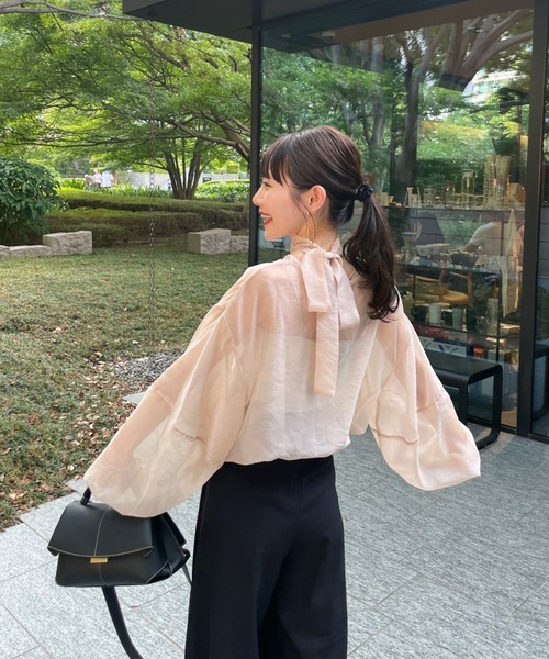 hinari シアーバックスリットブラウス hinari（ヒナリ）の「シアーバックスリットブラウス（シャツ/ブラウス