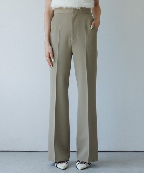 スラックス パンツ high waist center press slacks（ハイウエスト
